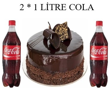 6-9 Kişilik Klasik Çikolatalı Yaş Pasta & 2x1 Lt Cola
